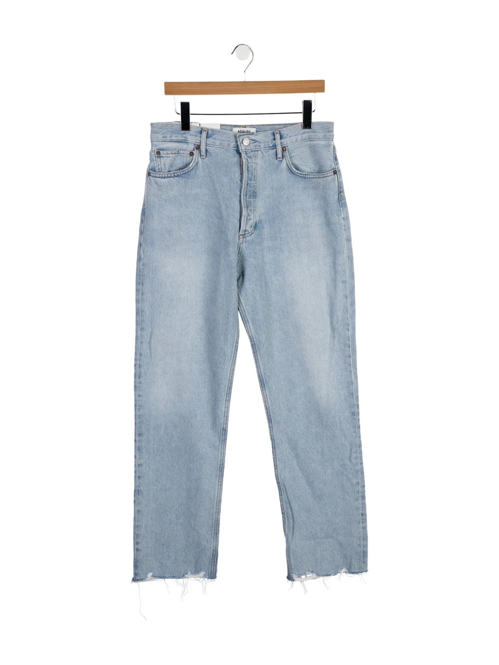 Agolde Light/Medium Slim-Straight High-Rise Jeans
